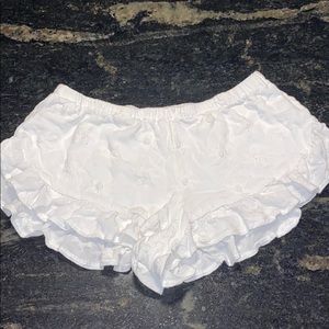 Mustard Seed White Shorts with Floral Pattern